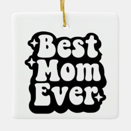 Best Mom Ever Retro Photo Christmas Keepsake  Keramisch Ornament