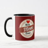 Best Mom Ever Retro Ribbon Emblem Mok (Links)