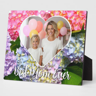 Best Mom Ever roze paarse bloemenfoto template Fotoplaat