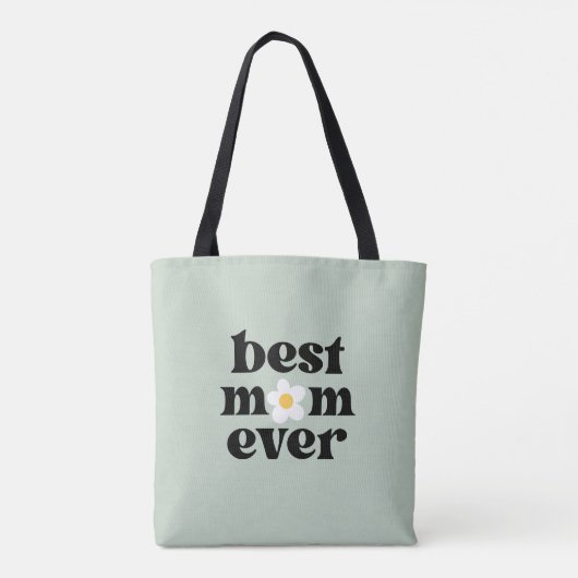Best Mom Ever Sage Green Mother's Day Tote Bag (Achterkant)
