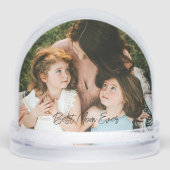 Best Mom Ever Script Mother's Day 2 Photo Sneeuwbol (Voorkant)