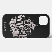 Best Mom Ever  Silver Custom Name Mother's Day   C Case-Mate iPhone Case (Achterkant (horizontaal))