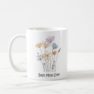 Best Mom Ever Spring Floral sketch Koffie Mok