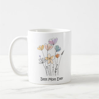 Best Mom Ever Spring Floral sketch Koffie Mok