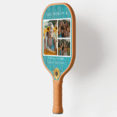 Best MOM Ever Sunflower 3 Foto Collage Pickleball Paddle (Links)