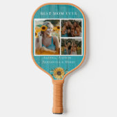 Best MOM Ever Sunflower 3 Foto Collage Pickleball Paddle (Achterkant)
