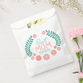 Best mom ever text in floral frame bedankzakje (Gezegeld)