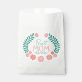 Best mom ever text in floral frame bedankzakje (Voorkant)