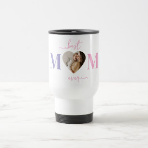 Best Mom Ever Travel Mug - Custom Heart Photo Reisbeker