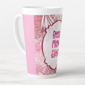 Best Mom Ever – Whimsical Pink Floral Card Latte Mok (Linkerhoek)
