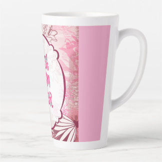 Best Mom Ever – Whimsical Pink Floral Card Latte Mok