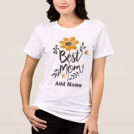 Best Mom Ever Yellow Floral - Personalised  gifts  Tri-Blend Shirt