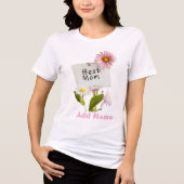 Best Mom Floral Pink Daisy Mother's Day Gift  Tri-Blend Shirt (Voorkant)