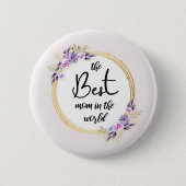 Best Mom Happy Mother's Day Button (Voorkant)