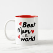 Best Mom In The World Mother's Day Tweekleurige Koffiemok (Links)