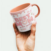 Best Mom in the World Pink Custom Text & Photo Koffiemok