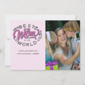 Best Mom in the World Scrip Photo Mom Bedankkaart (Voorkant)