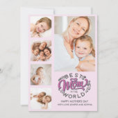Best Mom In the World Scrip Photos Mom Pink Bedankkaart (Voorkant)
