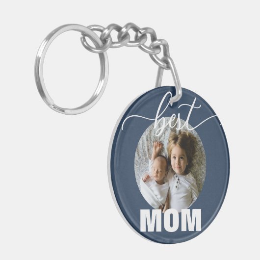 Best MOM Kinder Photo Moederdag Sleutelhanger (Voorkant Links)