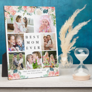 BEST MOM OOIT Floral First Moederdag Foto Fotoplaat