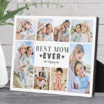 Best Mom Photo Collage Fotoplaat<br><div class="desc">Personalized "Best Mom Ever" Photo Plaque with Easel Stand. This fun and stylish photo plaque is a perfect way to showcase cherished memories. The design features space for eight photos, creating a border around the edge while keeping the focus on the meaningful text in the center. At the center, "Best...</div>