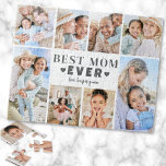 Best Mom Photo Collage Legpuzzel<br><div class="desc">Personalized "Best Mom Ever" Jigsaw Puzzle with Photo Collage. This fun and stylish jigsaw puzzle is a sweet way to showcase cherished memories. The design features space for eight photos, arranged in a border around the edge while keeping the focus on the meaningful text in the center. At the center,...</div>