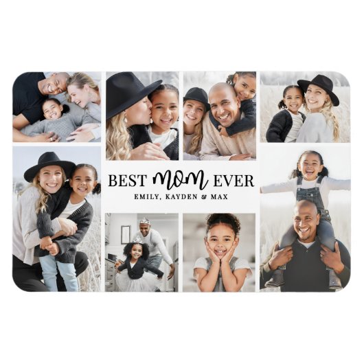 Best Mom Photo Collage Magneet (Horizontaal)