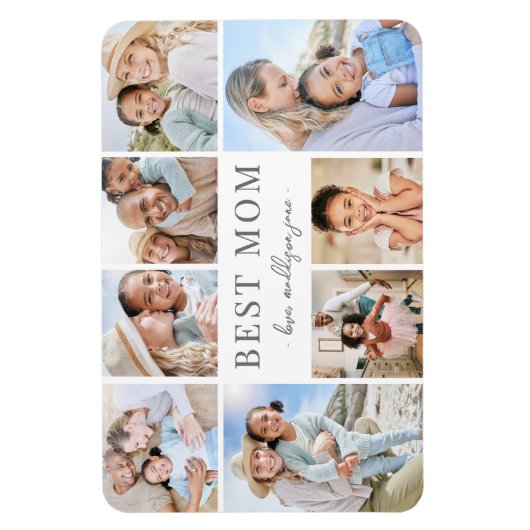 Best Mom Photo Collage Magneet (Verticaal)