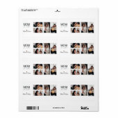 Best Mom Photo Collage Mug Etiket (Full Sheet)