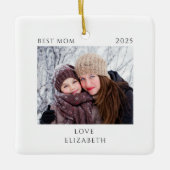 Best Mom Photo  Keramisch Ornament (Voorkant)