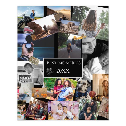 Best Moments  New Year Photo Collage  Foto Afdruk (Voorkant)