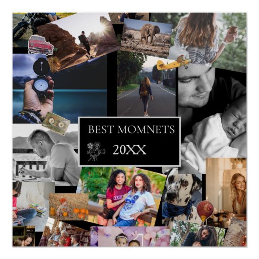 Best Moments  New Year Photo Collage  Perfect Poster (Voorkant)