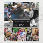 Best Moments Of The Year Photo Collage Wijn Etiket (Enkel label)