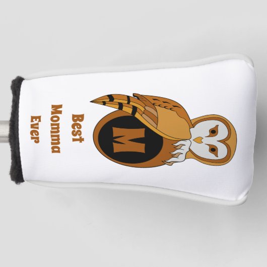 Best Momma Ever Barn Owl Monogram Golf Head Cove Golfheadcover (Voorkant)