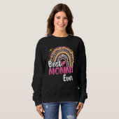 Best Momma Ever Pink Leopard Rainbow Moederdag Trui (Voorkant volledig)