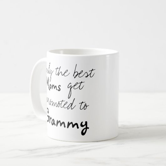 Best Moms Get Promotion to Grammy Coffee Cup Mok (Voorkant links)