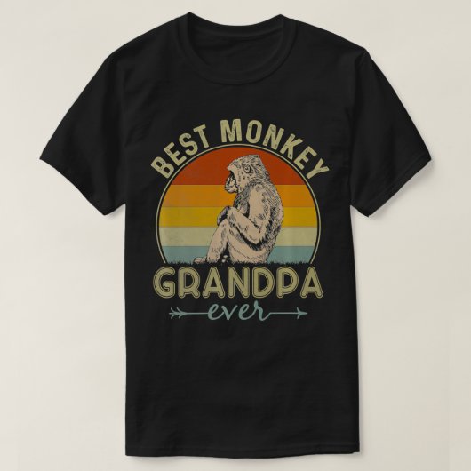 Best Monkey Grandpa Ever Retro Monkey Graphic Fath T-shirt (Design voorkant)