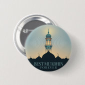 Best Muadhdhin Forever: Unique Mosque Design Ronde Button 5,7 Cm (Voorkant /achterkant)