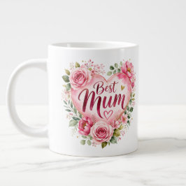 Best Mum Aquarell Blumenherz Design Grote Koffiekop