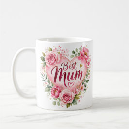 Best Mum Aquarell Blumenherz Design Koffiemok