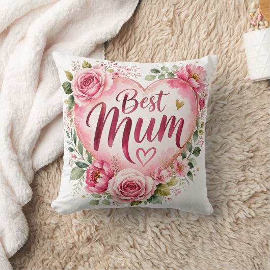 Best Mum Aquarell Blumenherz Design Kussen (Deken)