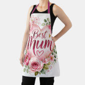 Best Mum Aquarell Blumenherz Design Schort (Insitu)