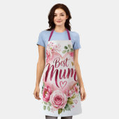 Best Mum Aquarell Blumenherz Design Schort (Gedragen)