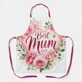 Best Mum Aquarell Blumenherz Design Schort