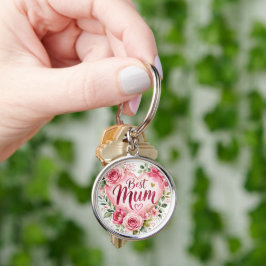 Best Mum Aquarell Blumenherz Design Sleutelhanger