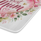 Best Mum Aquarell Blumenherz Design Snijplank (Hoek)