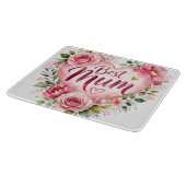 Best Mum Aquarell Blumenherz Design Snijplank (Hoek)