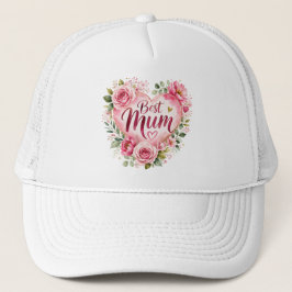 Best Mum Aquarell Blumenherz Design Trucker Pet