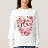 Best Mum Aquarell Blumenherz Design Trui (Voorkant)