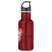 Best Mum Aquarell Blumenherz Design Waterfles (Voorkant)